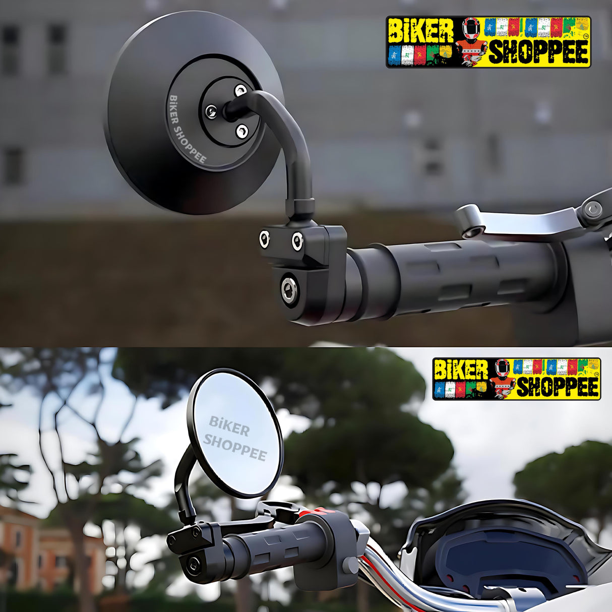 CNC ANTI GLARE 3.0 HANDLE BAR END REAR VIEW SIDE MIRROR