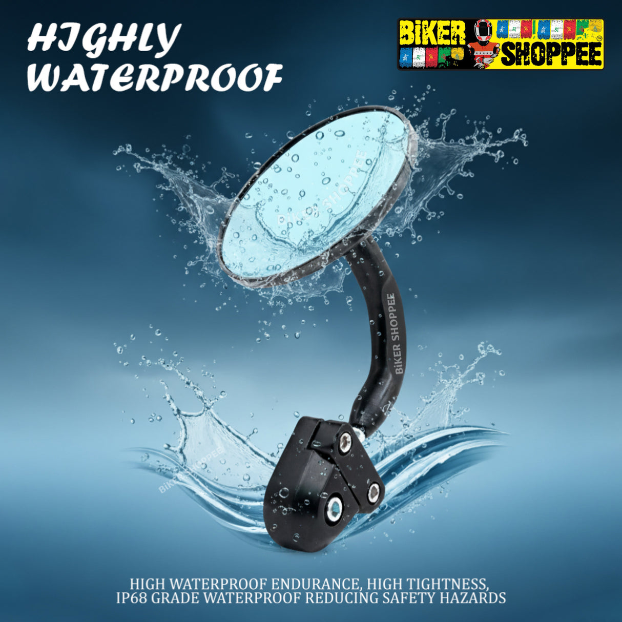 CNC ANTI GLARE 3.0 HANDLE BAR END REAR VIEW SIDE MIRROR