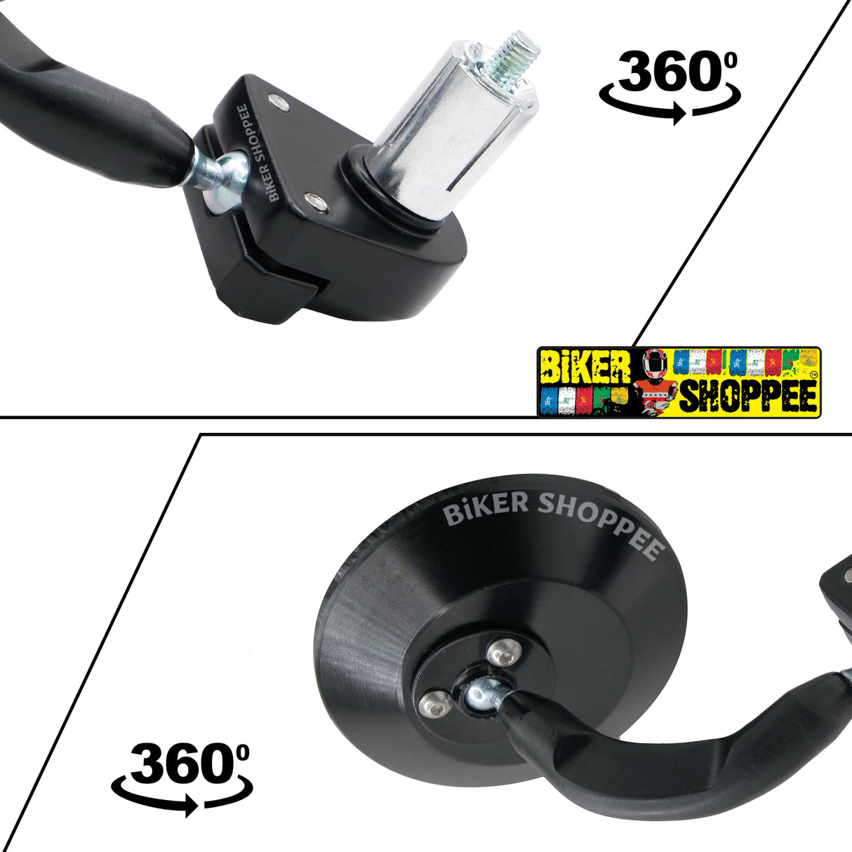 CNC ANTI GLARE 3.0 HANDLE BAR END REAR VIEW SIDE MIRROR