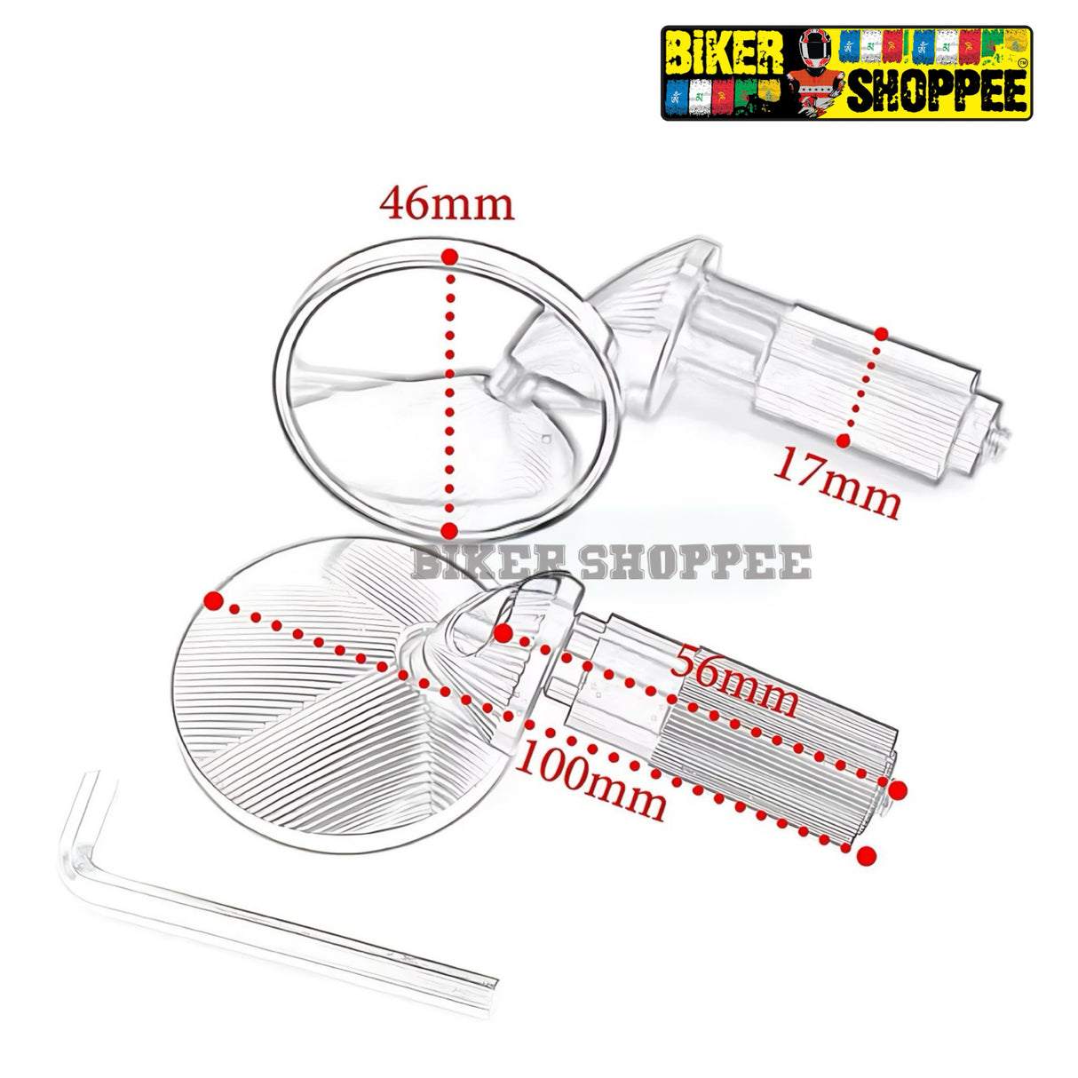 CNC MINI BAR END ANTI GLARE SIDE MIRROR