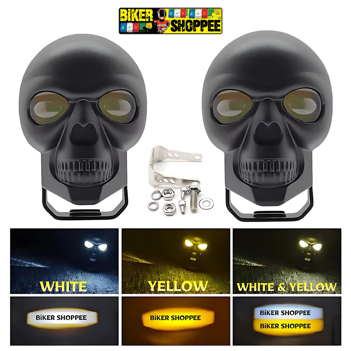 CYT SKULL DUAL LED FOG LIGHT PAIR