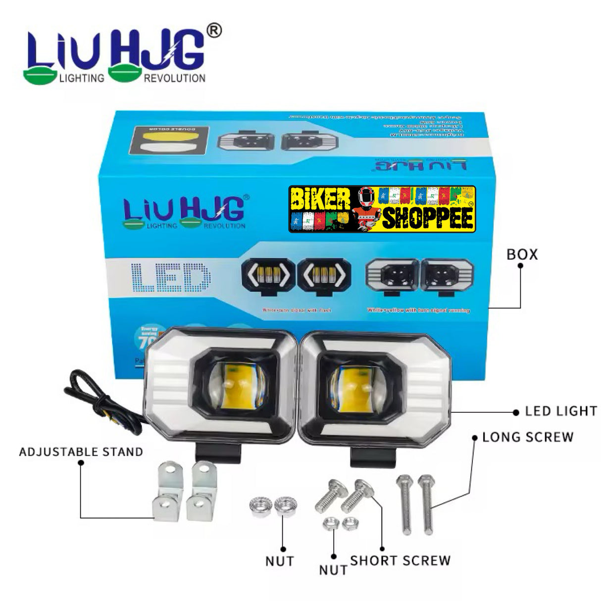 LiUHJG 4 MODE LED TURN SIGNAL FOG LIGHT PAIR