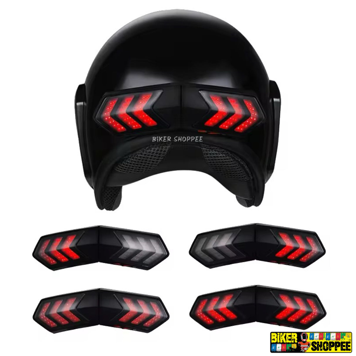 MOTORCYCLE HELMET SMART WIRLESS TURN SIGNAL LIGHT AND BRAKE LIGHT