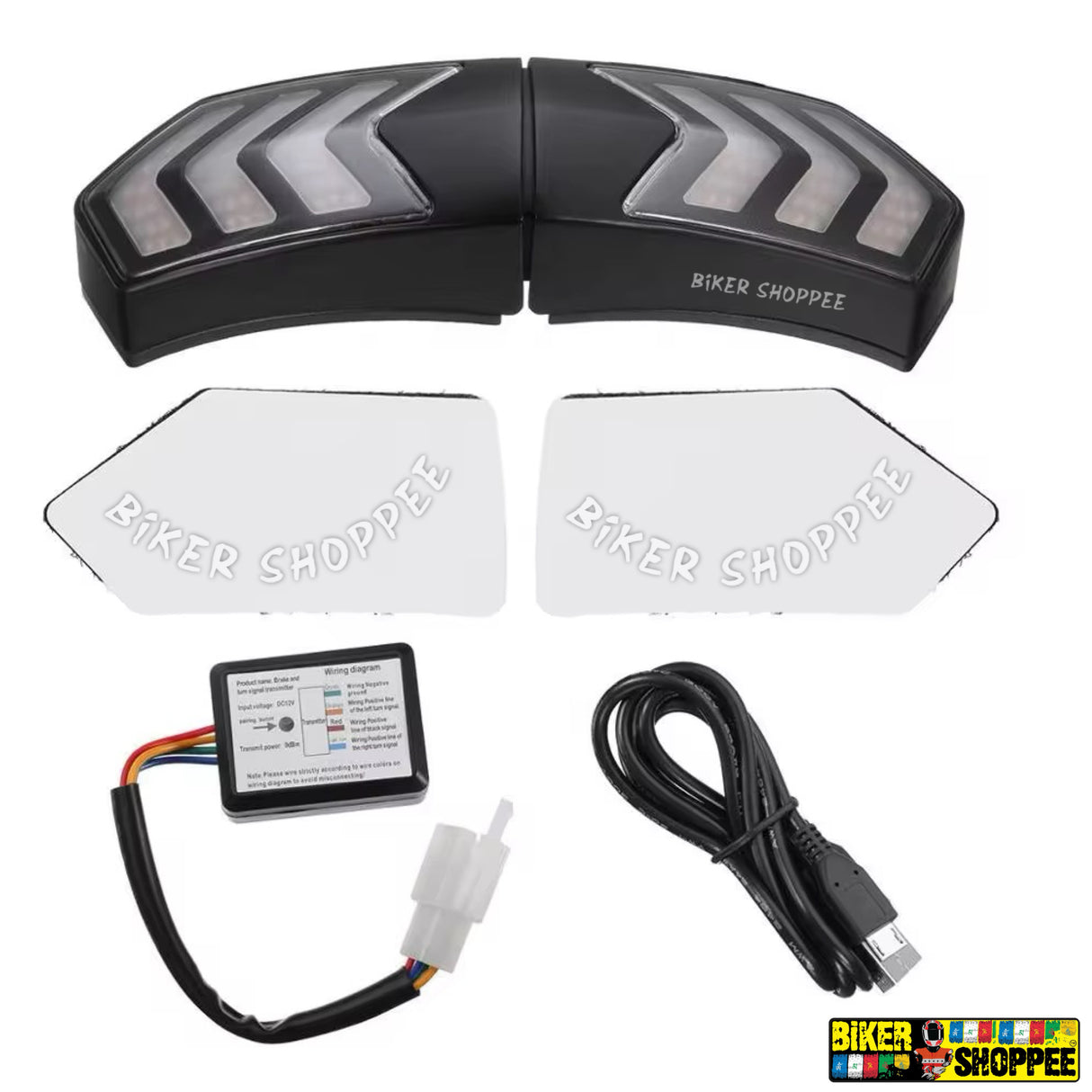 MOTORCYCLE HELMET SMART WIRLESS TURN SIGNAL LIGHT AND BRAKE LIGHT