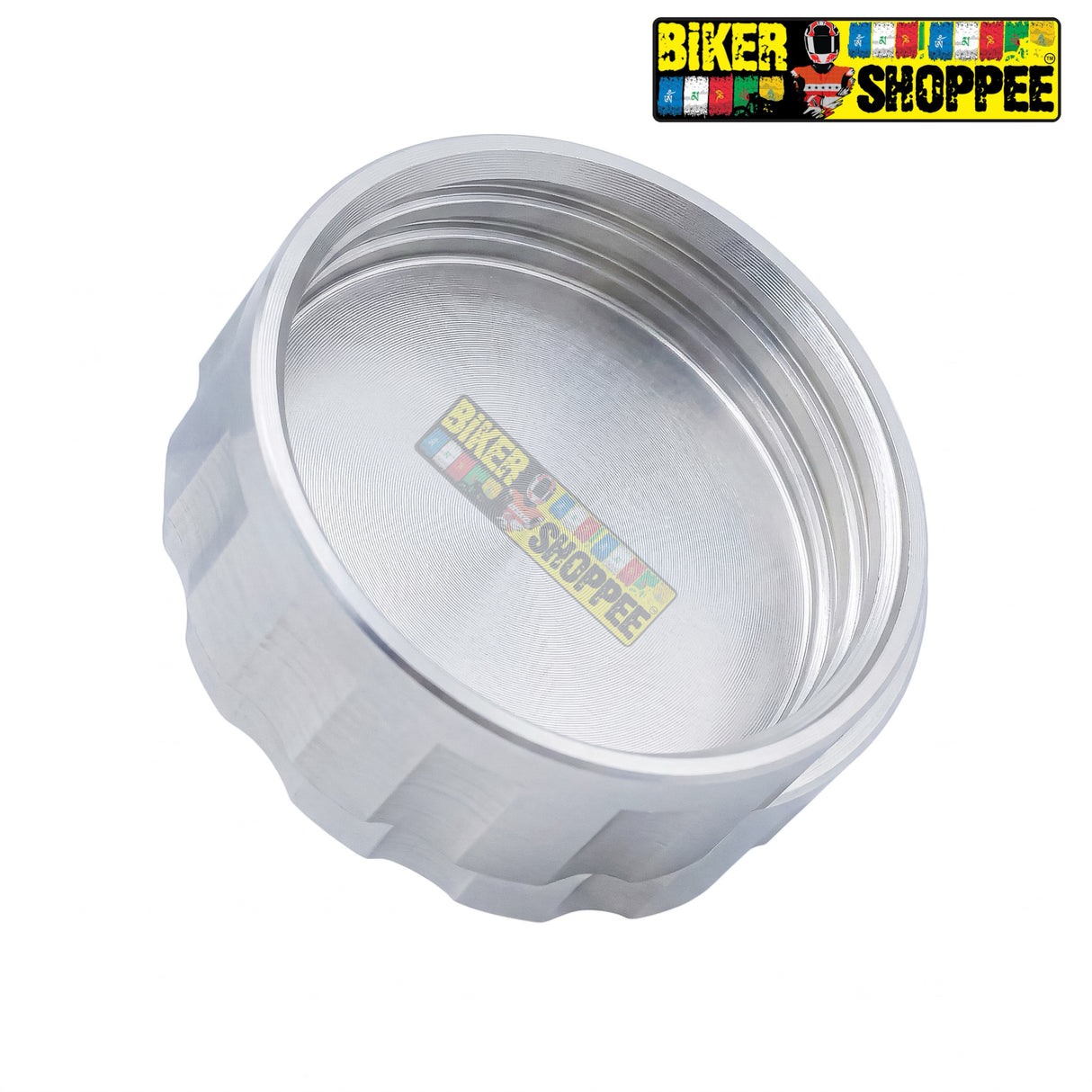 YAMAHA CNC REAR BRAKE FLUID RESERVOIR CAP SILVER | BIKER SHOPPEE