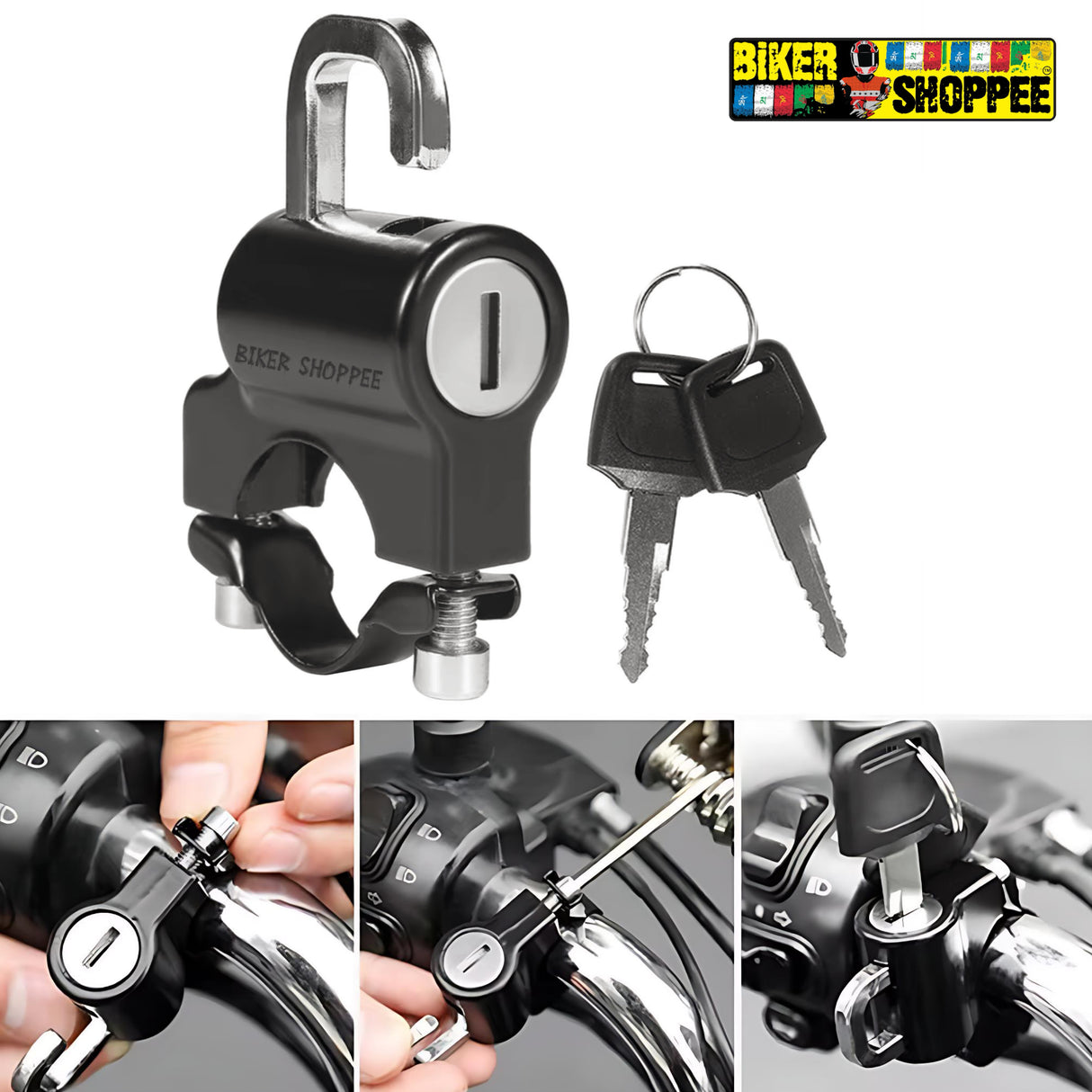 MOTORCYCLE HELMET LOCK