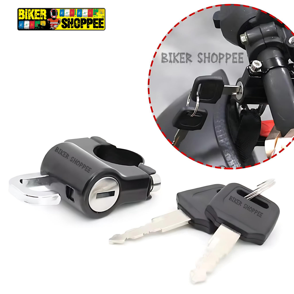 MOTORCYCLE HELMET LOCK