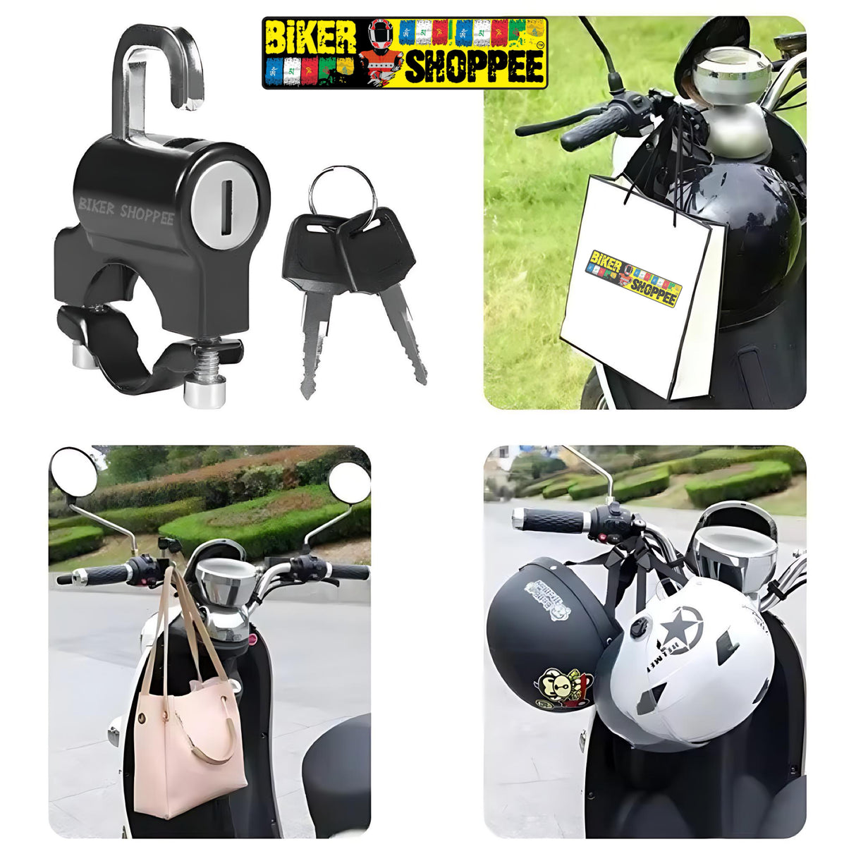 MOTORCYCLE HELMET LOCK