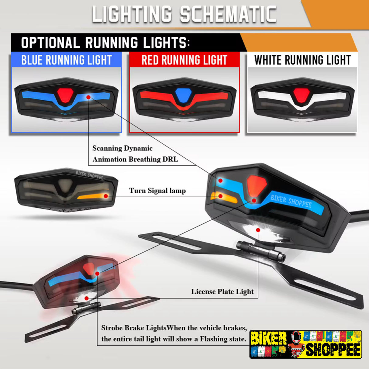 INTEGRATED CUSTOM TAIL LIGHT WITH NUMBER PLATE LIGHT