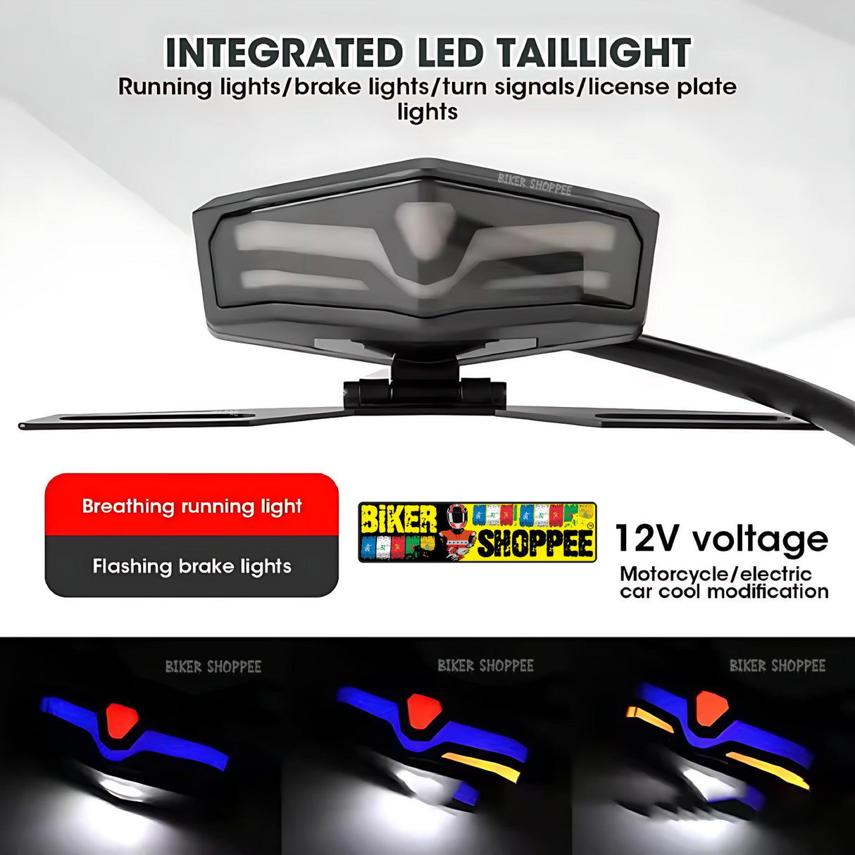 INTEGRATED CUSTOM TAIL LIGHT WITH NUMBER PLATE LIGHT