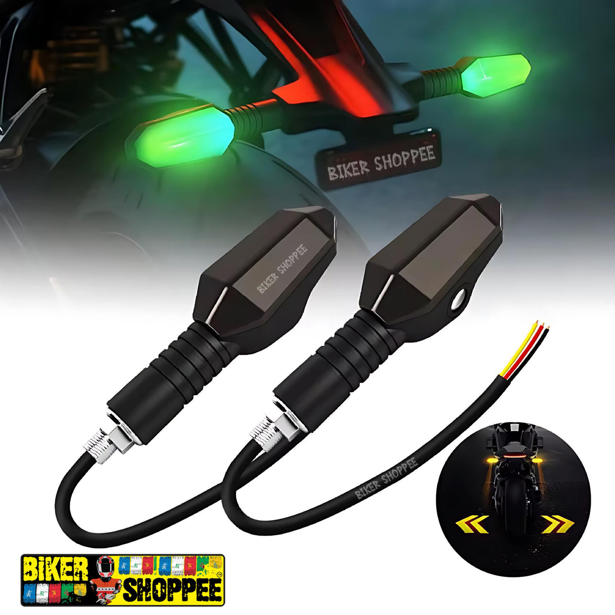 ARROW COLOURFULL PROJECTION INDICATOR FOR MOTORCYCLE ( RGB / AMBER INDICATOR / PROJECTION )