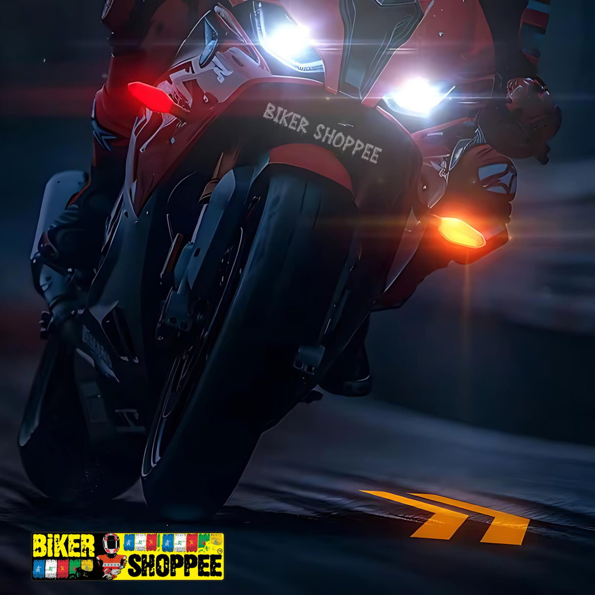 ARROW COLOURFULL PROJECTION INDICATOR FOR MOTORCYCLE ( RGB / AMBER INDICATOR / PROJECTION )