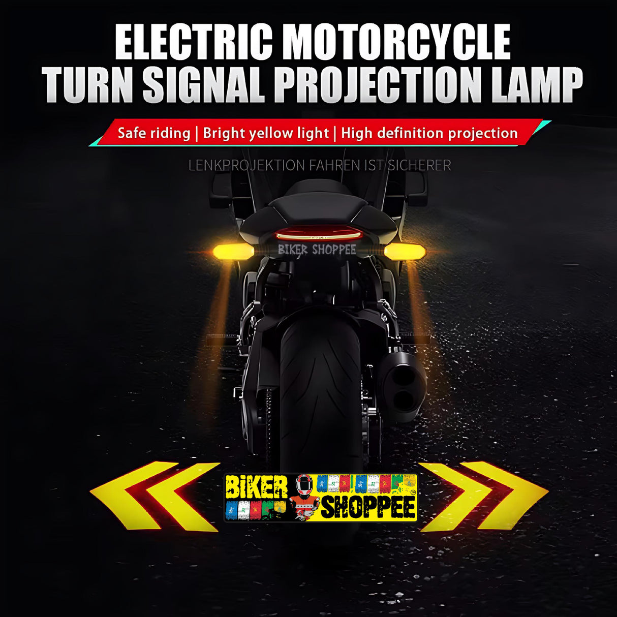 ARROW COLOURFULL PROJECTION INDICATOR FOR MOTORCYCLE ( RGB / AMBER INDICATOR / PROJECTION )