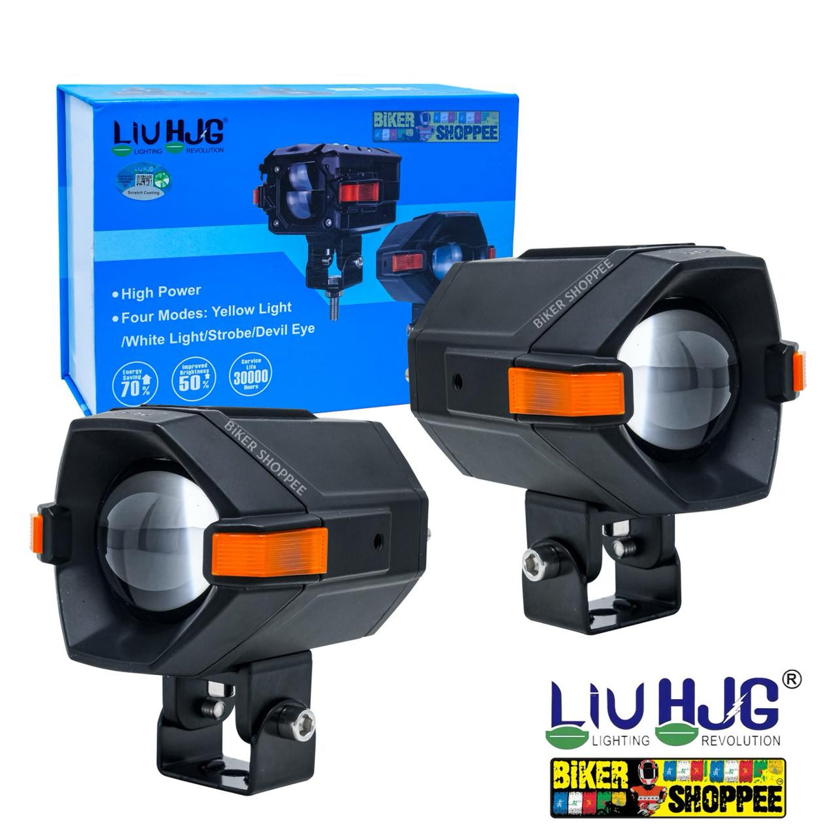 LIU HJG CYBER-X P97 100W LED FOG LIGHTS W/Y DEVIL EYE | BIKER SHOPPEE