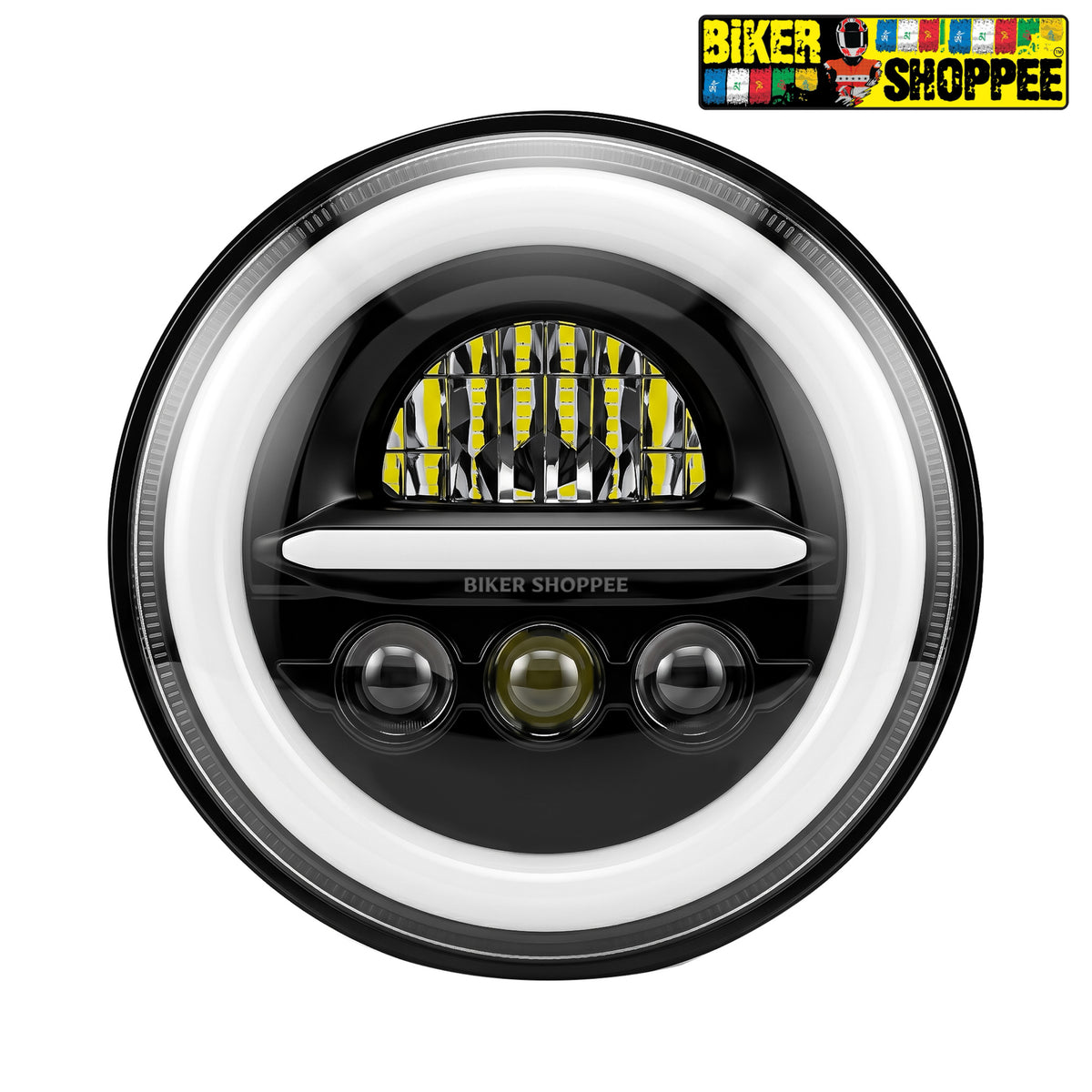 LIU HJG H-C305 MINUS RING PRO 7 INCH LED HEADLIGHT WITH FOG LIGHT | BIKER SHOPPEE