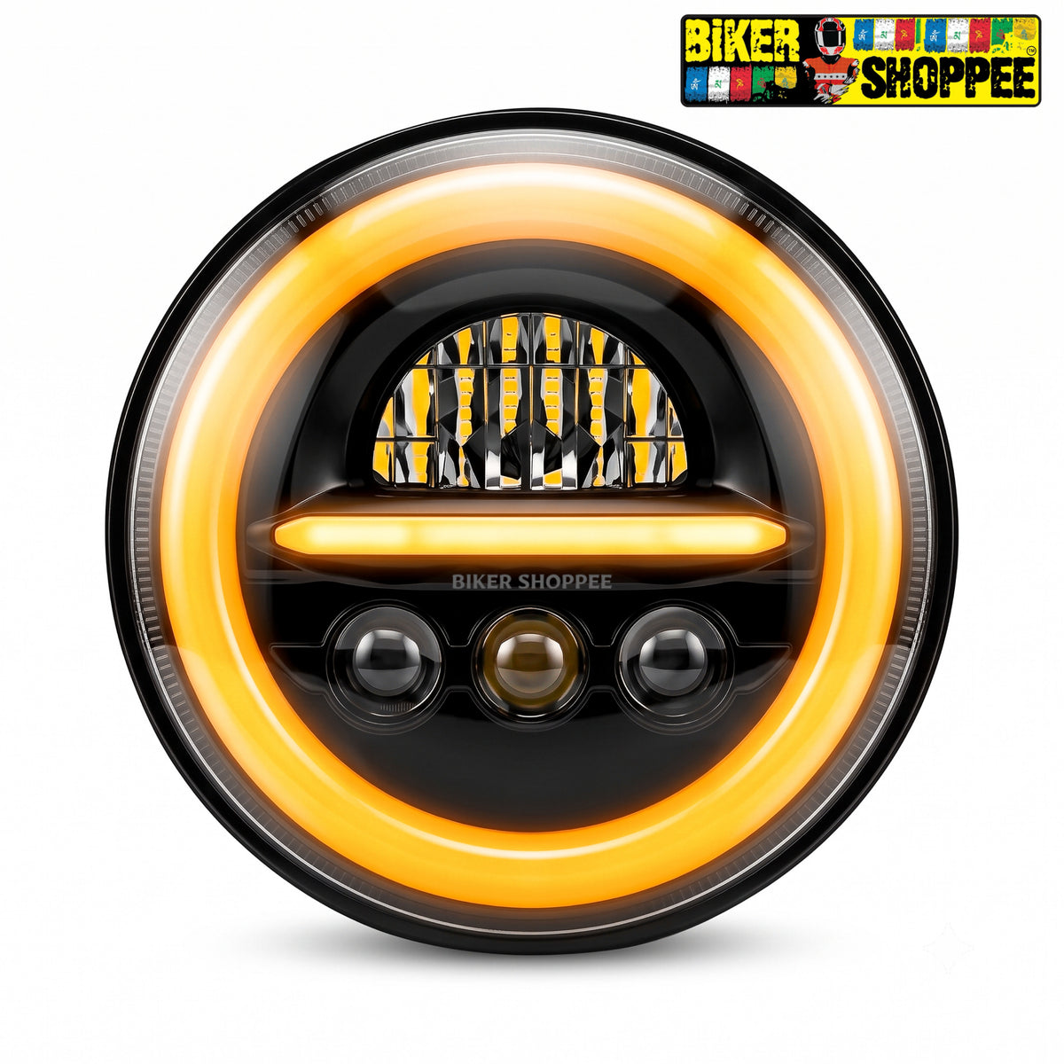 LIU HJG H-C305 MINUS RING PRO 7 INCH LED HEADLIGHT WITH FOG LIGHT | BIKER SHOPPEE