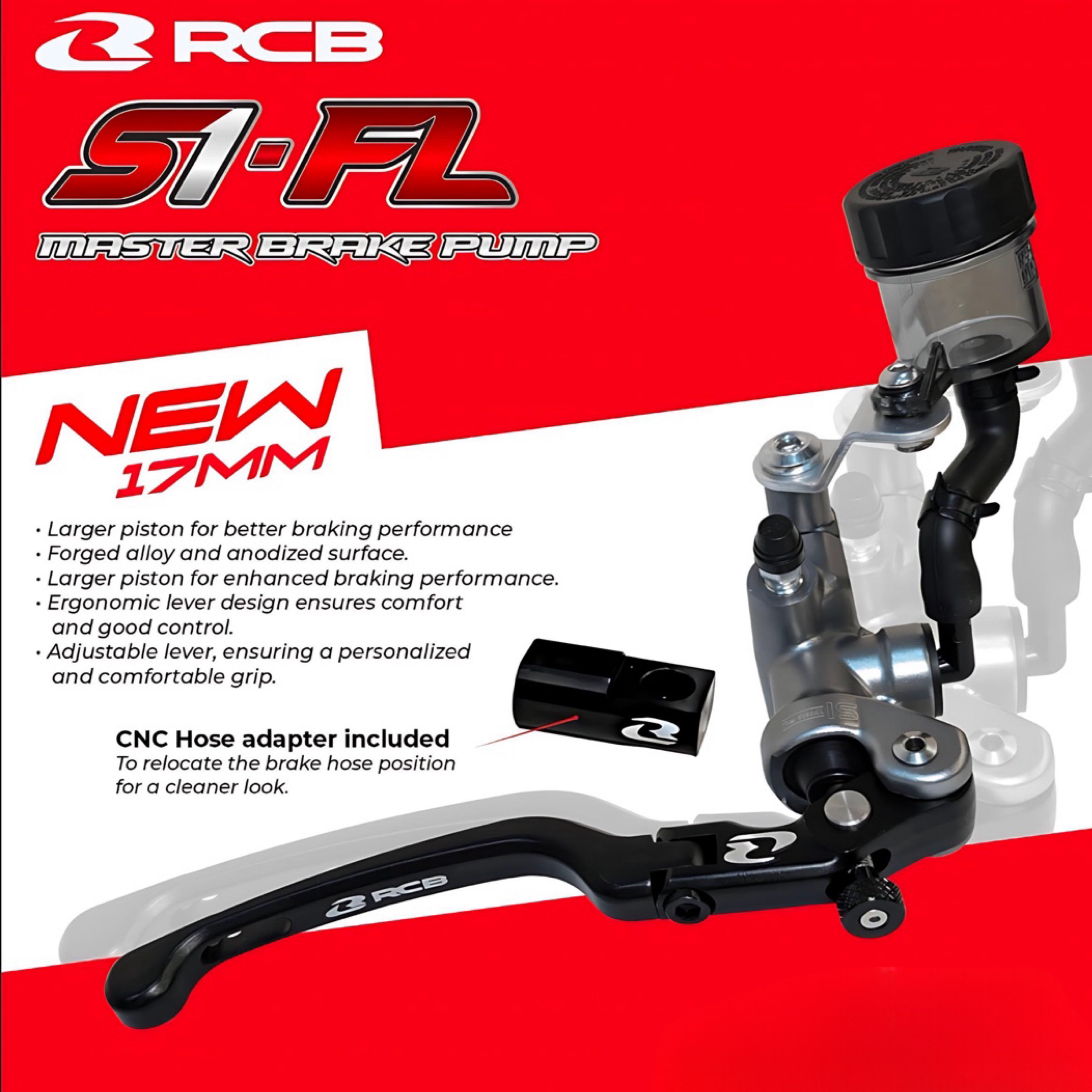 RCB S1-FL MASTER BRAKE PUMP 17MM – BiKER SHOPPEE