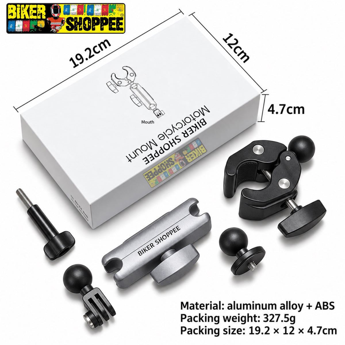UNIVERSAL MOTORCYCLE HANDLEBAR ACTION CAMERA MOUNT FOR GOPRO INSTA360 DJI | BIKER SHOPPEE