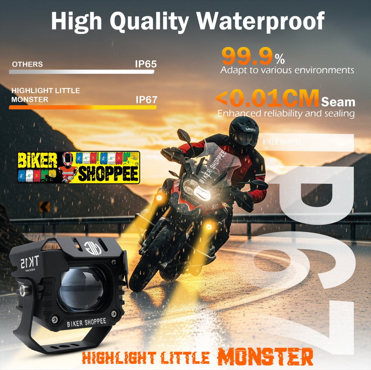 LITTLE MONSTER MK15 FUTURE EYE LED FOG LIGHT WITH WIREHARNESS AND SWITCH