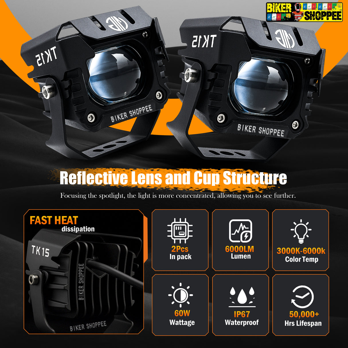 LITTLE MONSTER MK15 FUTURE EYE LED FOG LIGHT WITH WIREHARNESS AND SWITCH