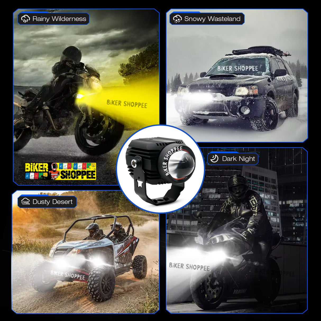 LITTLE MONSTER DK16 LED FOG LIGHT WITH WIRING AND WIRELESS SWITCH