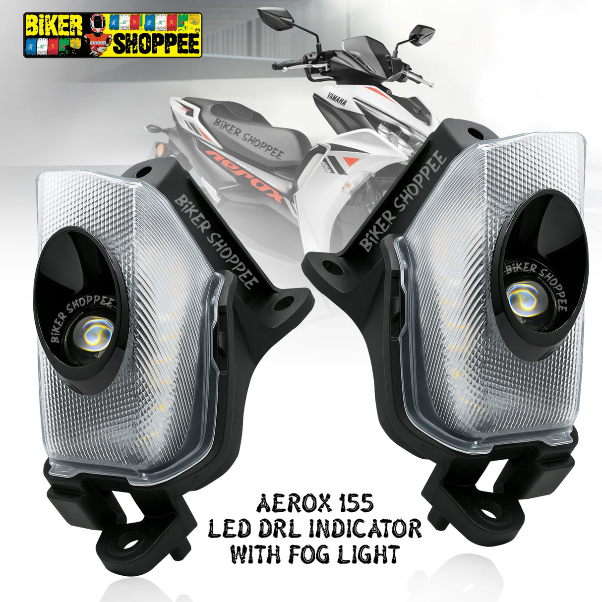 AEROX 155 FRONT LED DRL INDICATOR WITH FOG LIGHT (APP CONTROL)