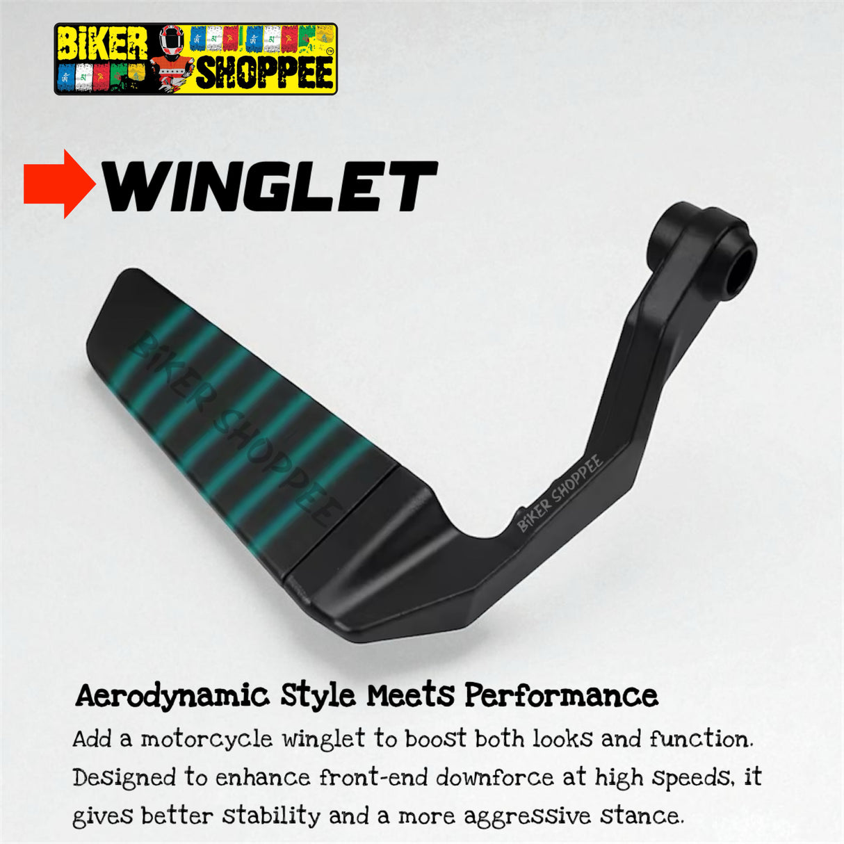 BAR END LEVER GUARD WITH WING MIRROR