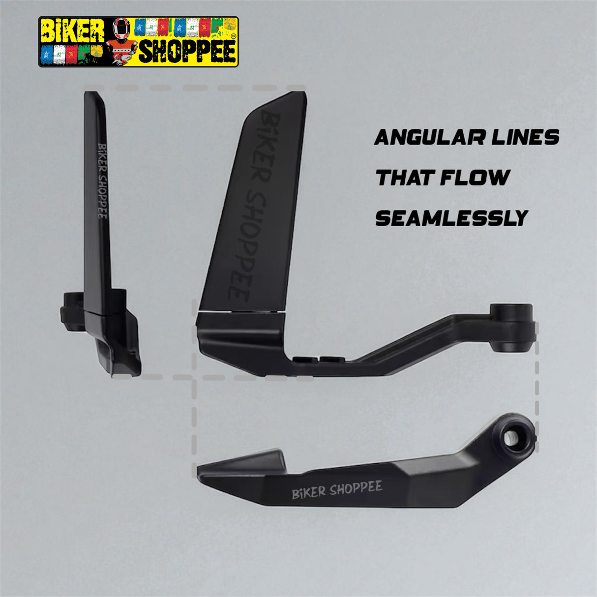 BAR END LEVER GUARD WITH WING MIRROR