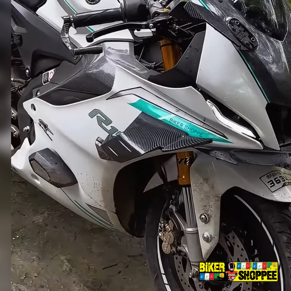 BMW S1000RR INSPIRED UNIVERSAL FRONT SPOILER CARBON FIBER DIPPED WINGLET