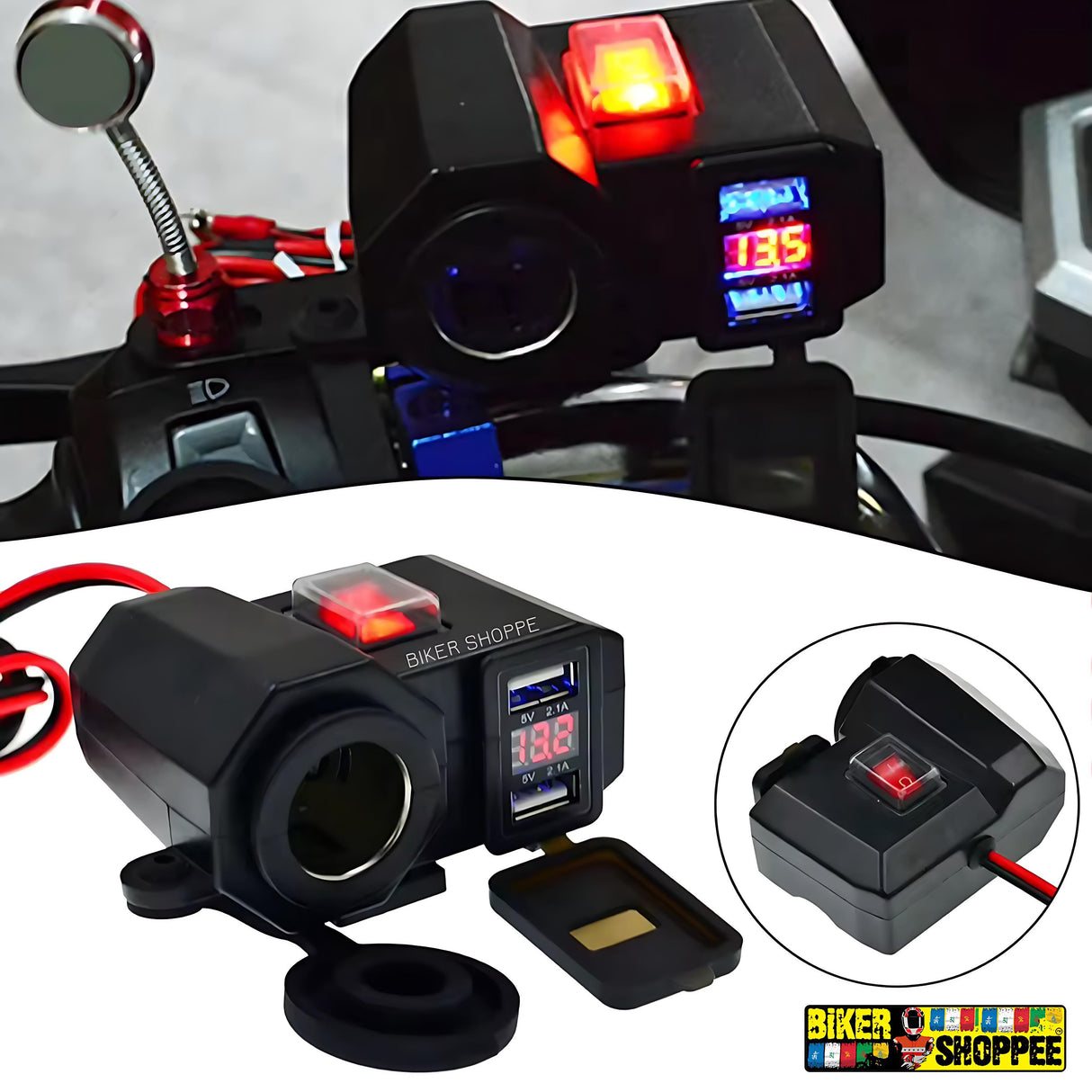3 IN 1 DIGITAL DISPLAY TWO USB CHARGING WITH CIGARETTE LIGHTER