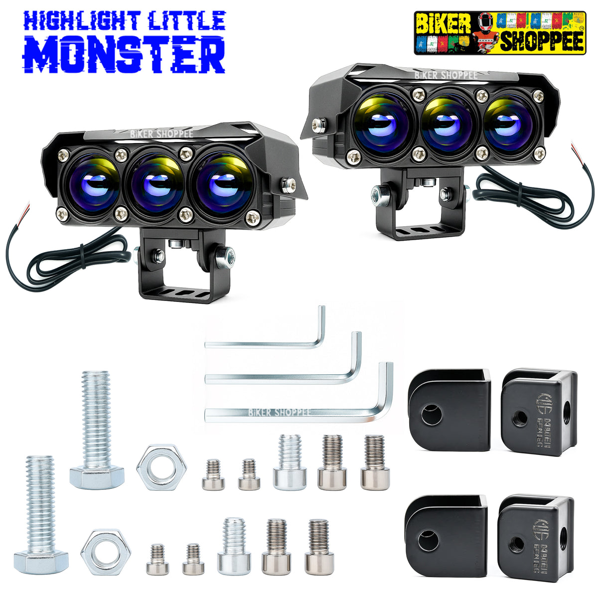 LITTLE MONSTER JX130 TRI SHOT LED FOG LIGHT PAIR