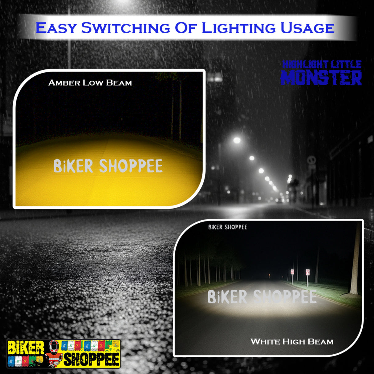 LITTLE MONSTER JX130 TRI SHOT LED FOG LIGHT PAIR