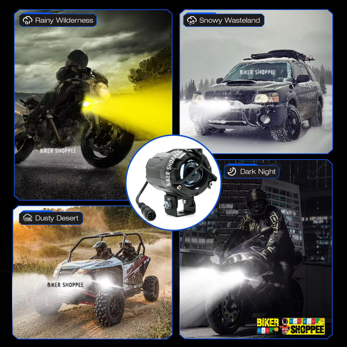 LITTLE MONSTER DK350 Y MONO LENS LED FOG LIGHT WITH WIREHARNESS AND WIRELESS SWITCH