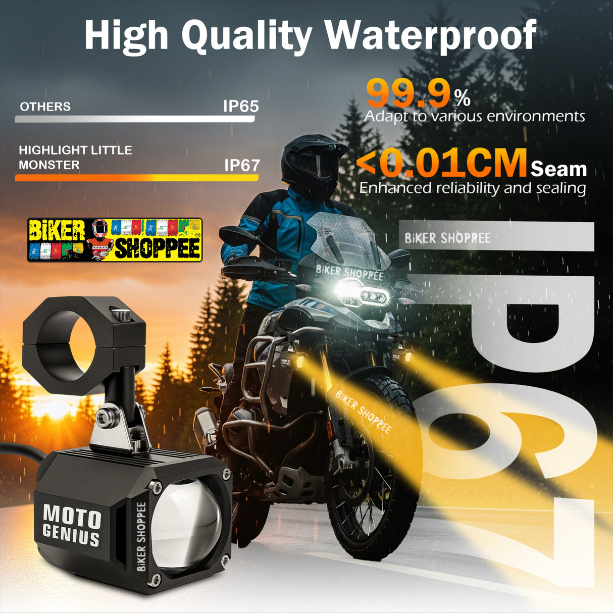 LITTLE MONSTER MK07 SINGLE LENS LED FOG LIGHT WITH WIREHARNESS AND SWITCH