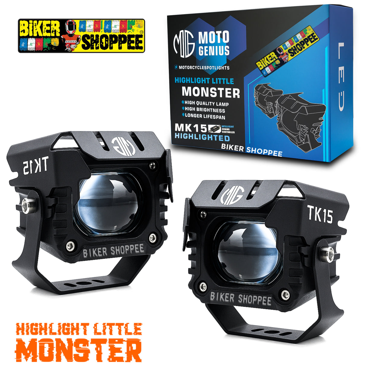 LITTLE MONSTER MK15 FUTURE EYE LED FOG LIGHT WITH WIREHARNESS AND SWITCH