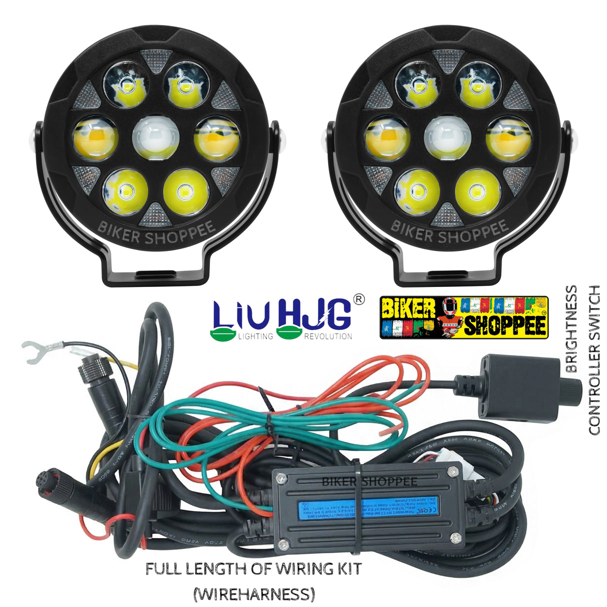 LIU HJG HYPER PLUSE HP 111 NEXT GEN AUXILIARY LED LIGHT WITH HARNESS | BIKER SHOPPEE