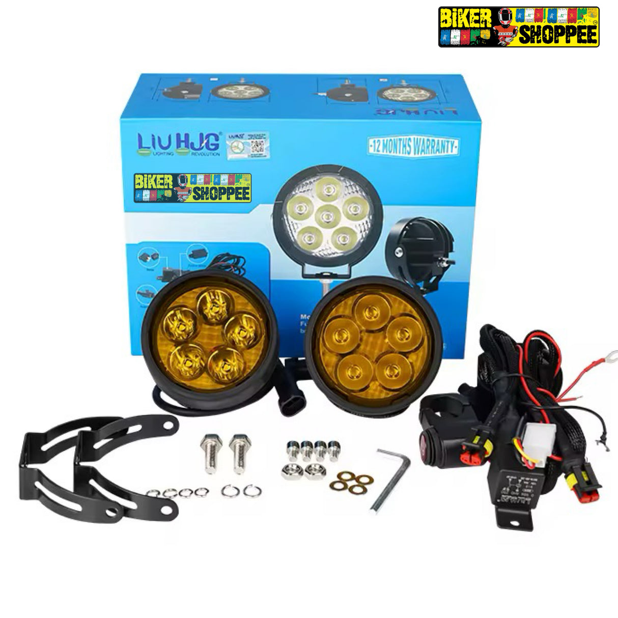 LiUHJG 5 LED CREE FOG LIGHT WITH WIRING HARNESS KIT