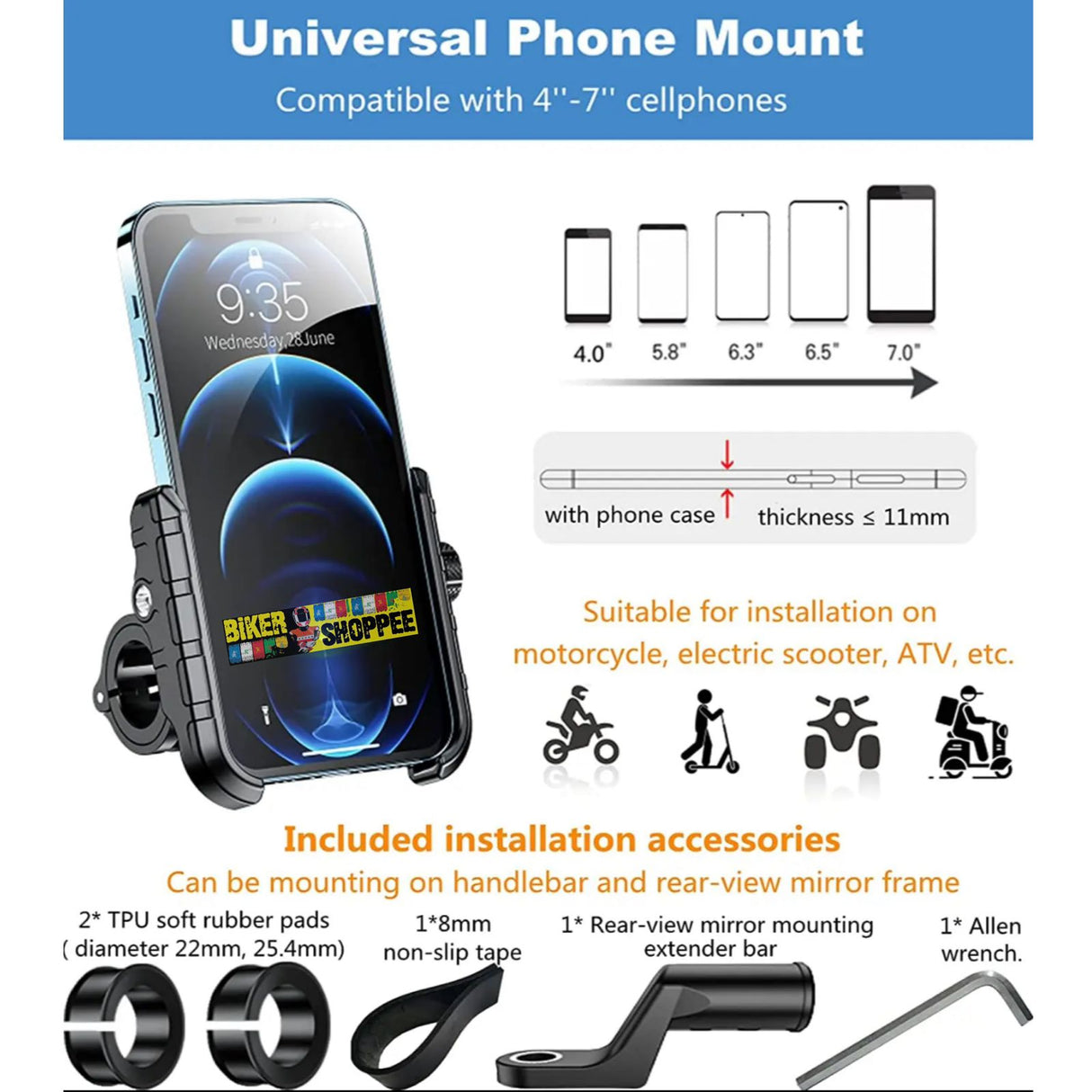 BIKER SHOPPEE M8S MOBILE HOLDER