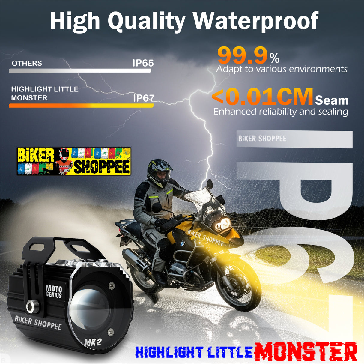 LITTLE MONSTER MK2 LED FOG LIGHT WITH WIRING WITH LED SWITCH