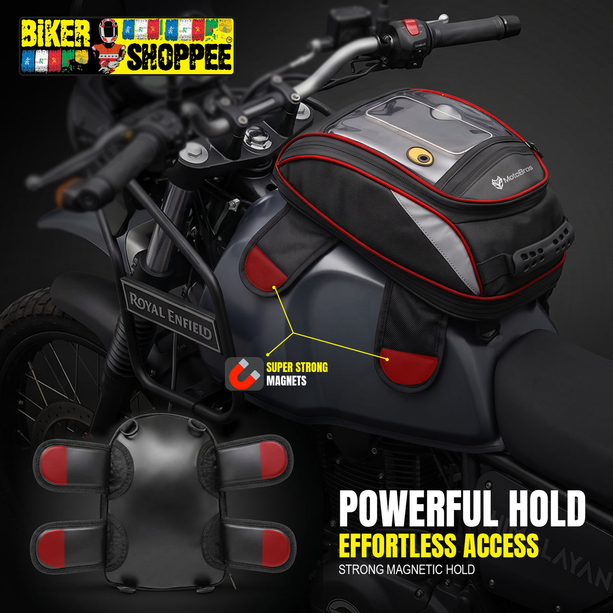 MOTOBROS FLY 15L EXPANDABLE MAGNETIC TANK BAG WITH RAIN COVER RED | BIKER SHOPPEE (Copy)