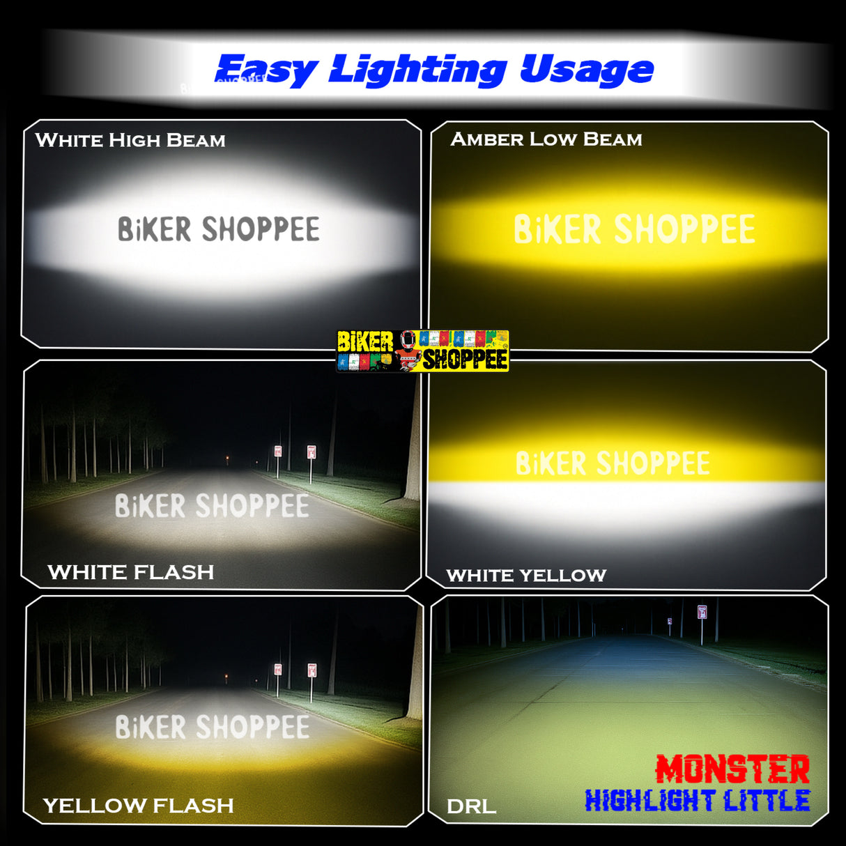 MOTO GENIUS MK07 SINGLE LENS 80W LED FOG LIGHT WITH WIRING HARNESS & LED SWITCH | BIKER SHOPPEE