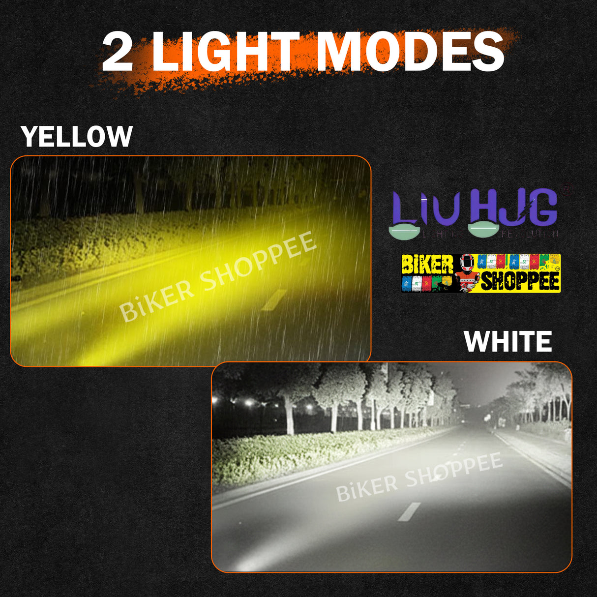 Pair of Original LIU HJG MINI DRIVE LED Motorcycle Fog Lights With Metal Mounting Brackets And Hardware Kit Biker Shoppee