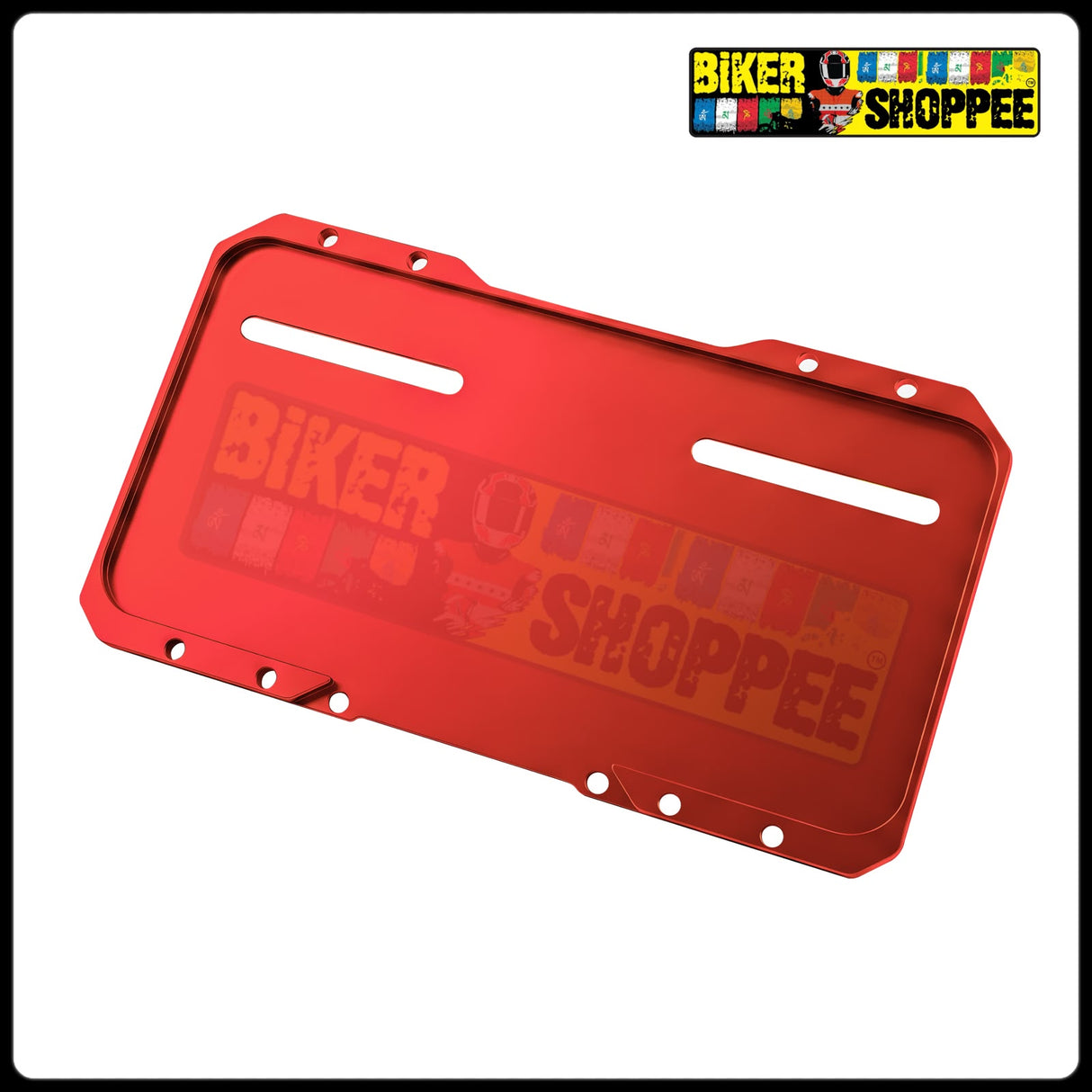 UNIVERSAL CNC MOTORCYCLE NUMBER PLATE FRAME RED FRONT AND REAR | BIKER SHOPPEE