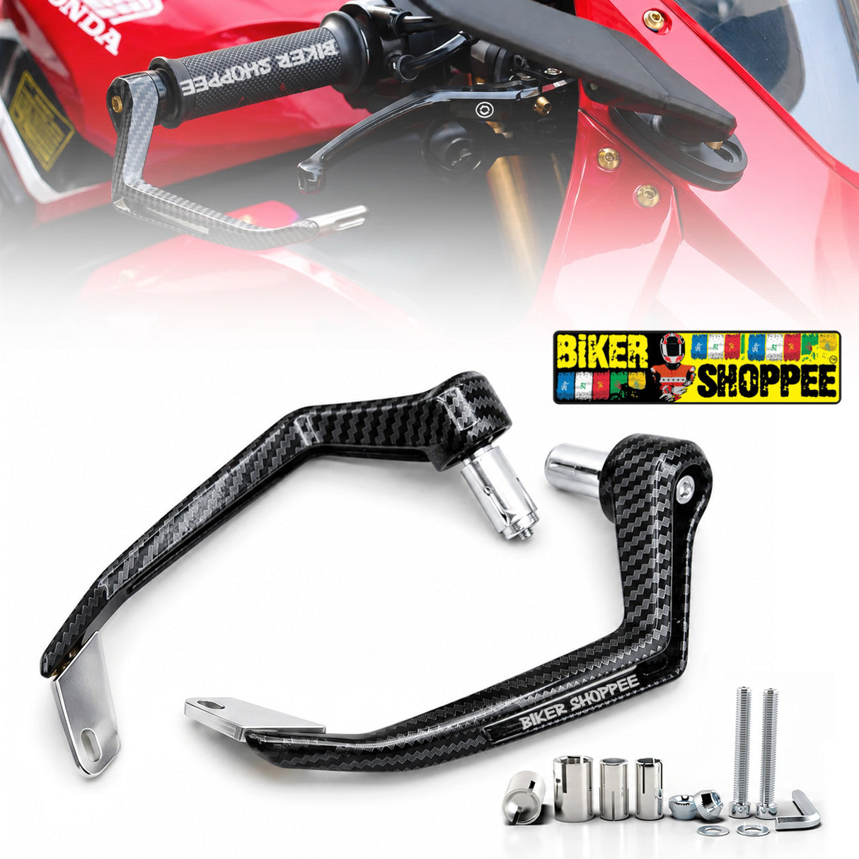 UNIVERSAL ELITE RACING CARBON LEVER GUARD GRAY | BIKER SHOPPEE