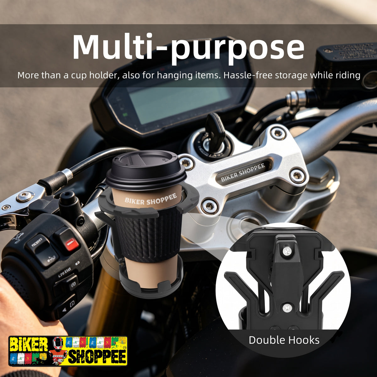 UNIVERSAL SPINNER MOTORCYCLE BOTTLE HOLDER PVC FOLDABLE | BIKER SHOPPEE