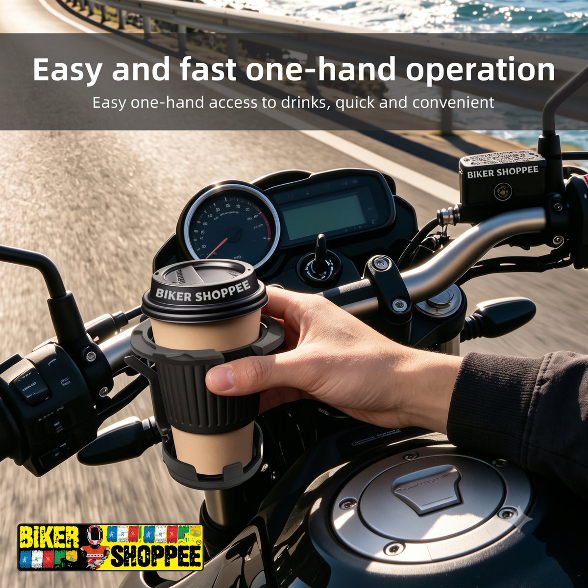 UNIVERSAL SPINNER MOTORCYCLE BOTTLE HOLDER PVC FOLDABLE | BIKER SHOPPEE