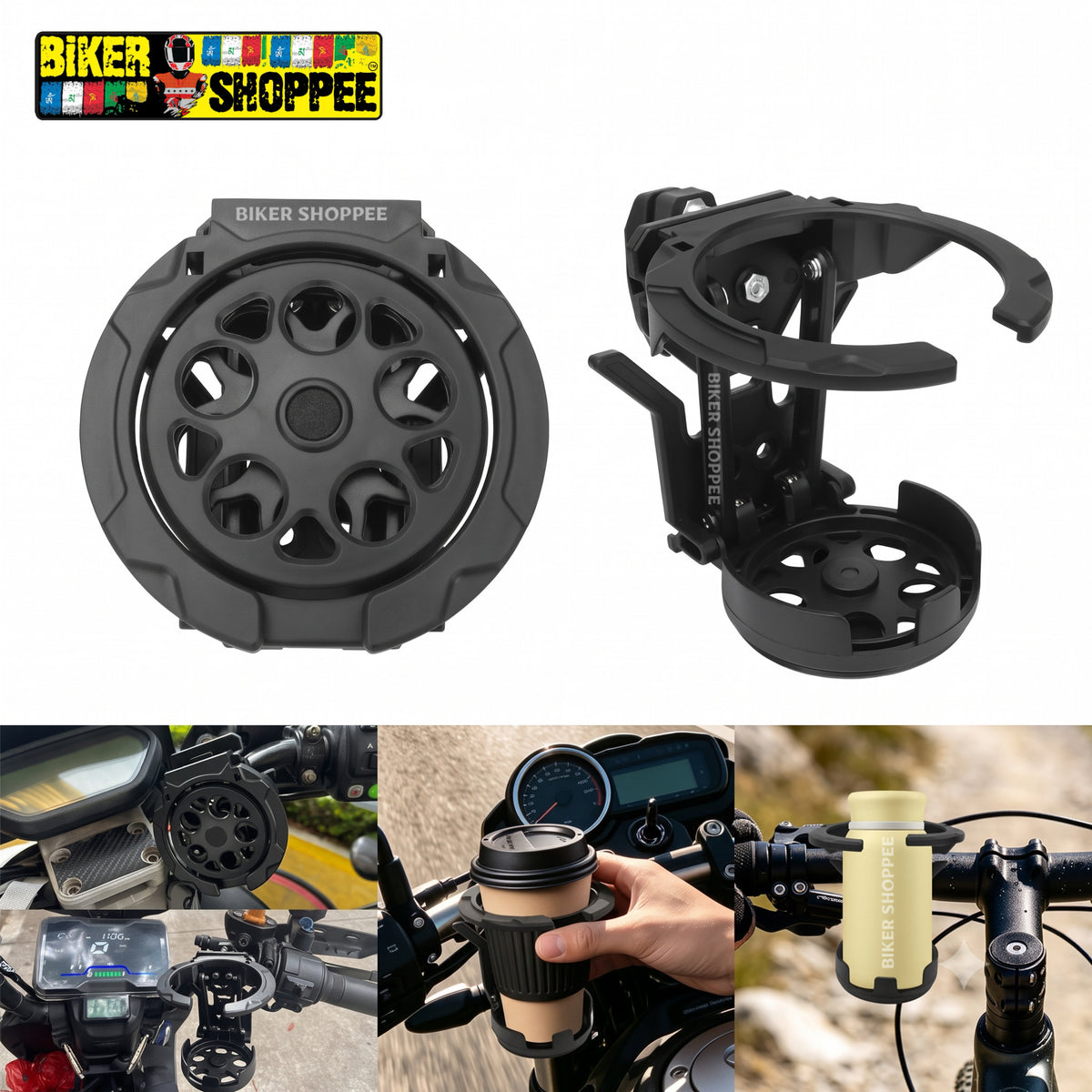 UNIVERSAL SPINNER MOTORCYCLE BOTTLE HOLDER PVC FOLDABLE | BIKER SHOPPEE