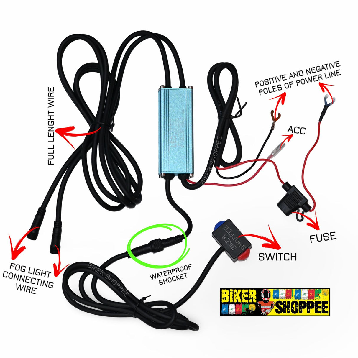 PRO WIRING HARNESS FOR DUAL COLOR FOG LIGHT (3 WIRE)