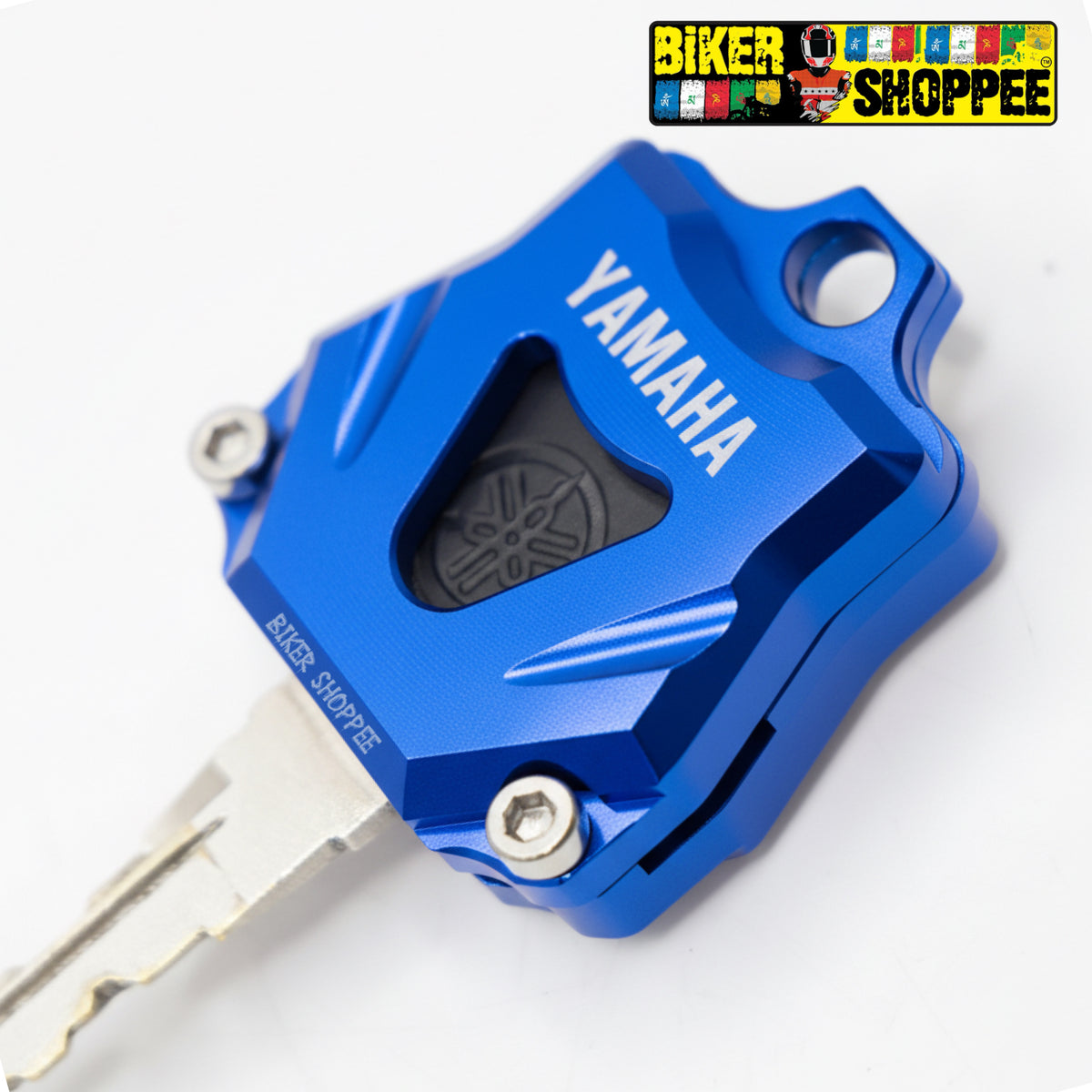 YAMAHA CNC KEY CASE COVER BLUE FOR R15 V3 R15 V4 MT15 FZ | BIKER SHOPPEE