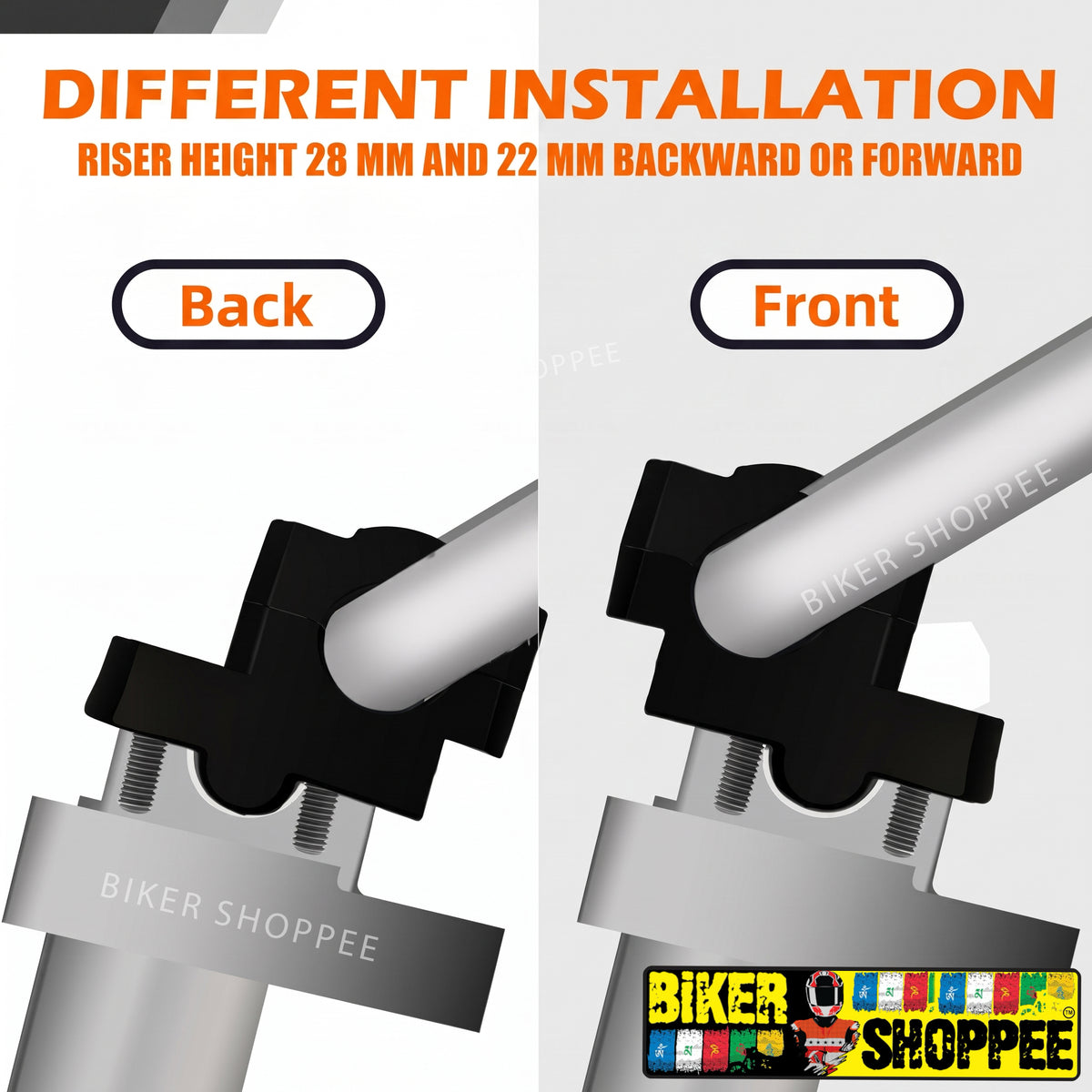 UNIVERSAL PULL BACK HANDLEBAR RISER 22MM/28MM | BIKER SHOPPEE